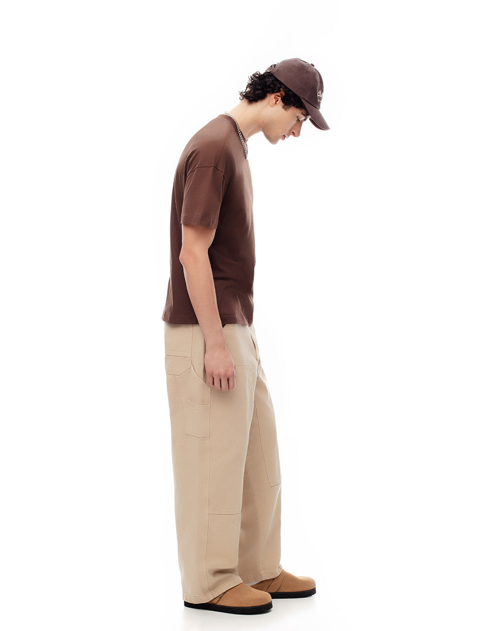 Zuecos tipo clog gamuzado café hombre