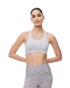 Top deportivo soporte alto seamless gris mujer