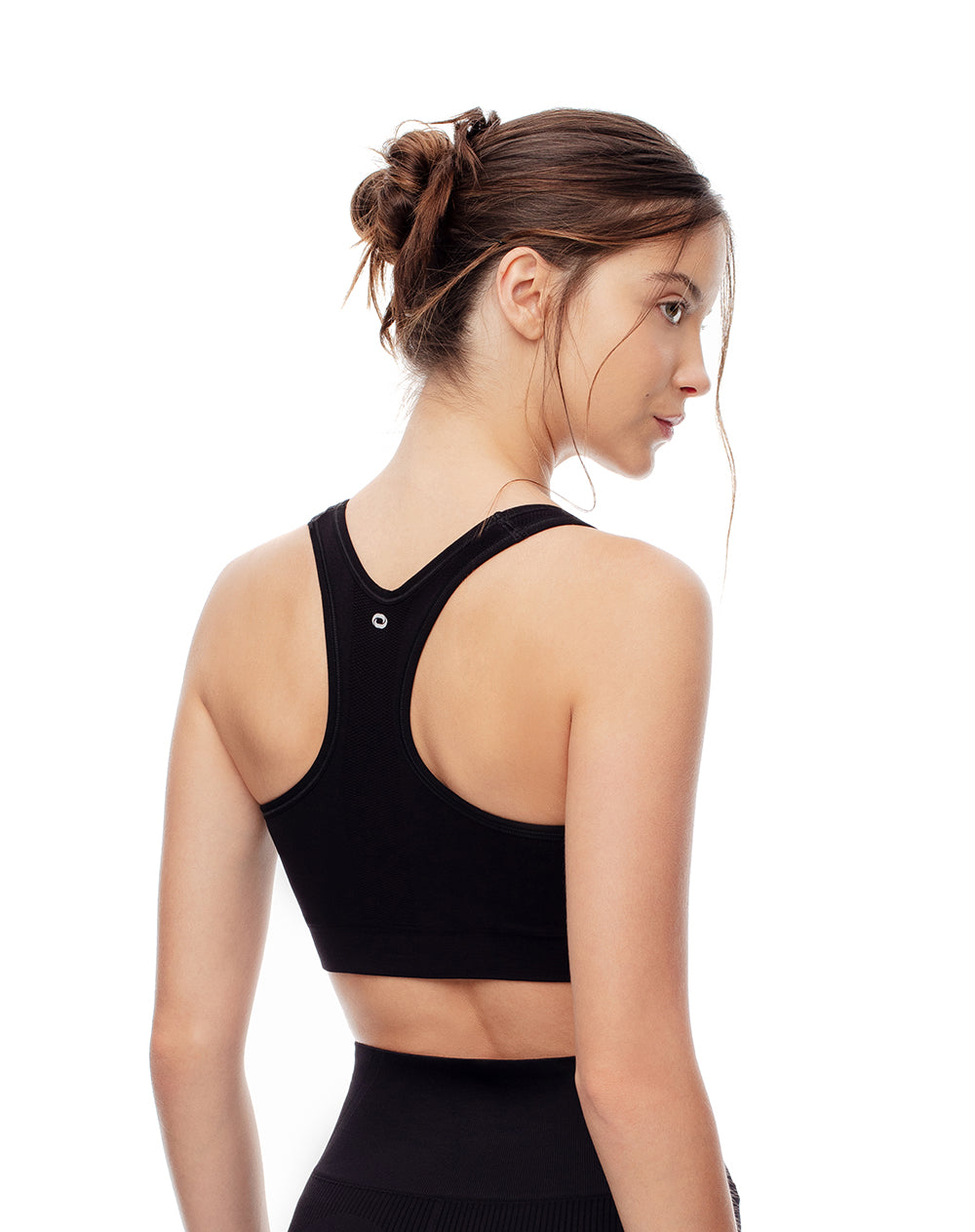 Top deportivo soporte alto seamless negro