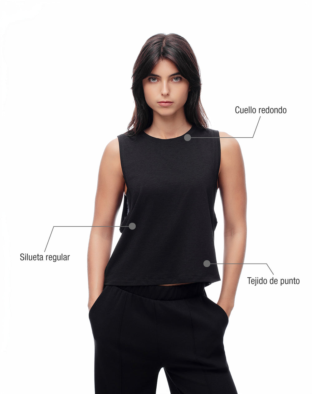 Camiseta esqueleto deportiva negra mujer