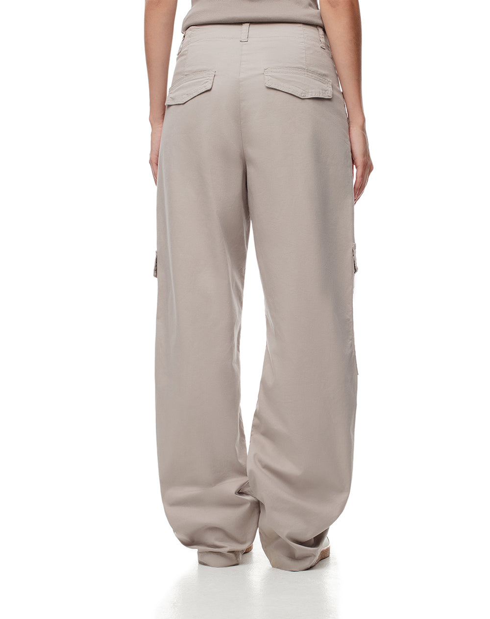 Pantalón cargo tiro alto gris mujer