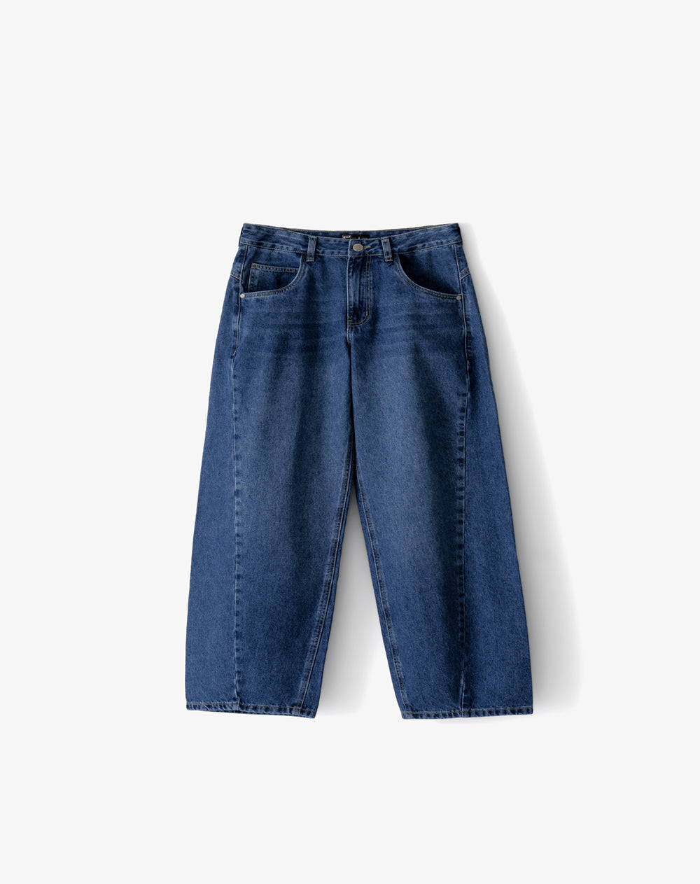 Jean baggy tiro medio indigo mujer