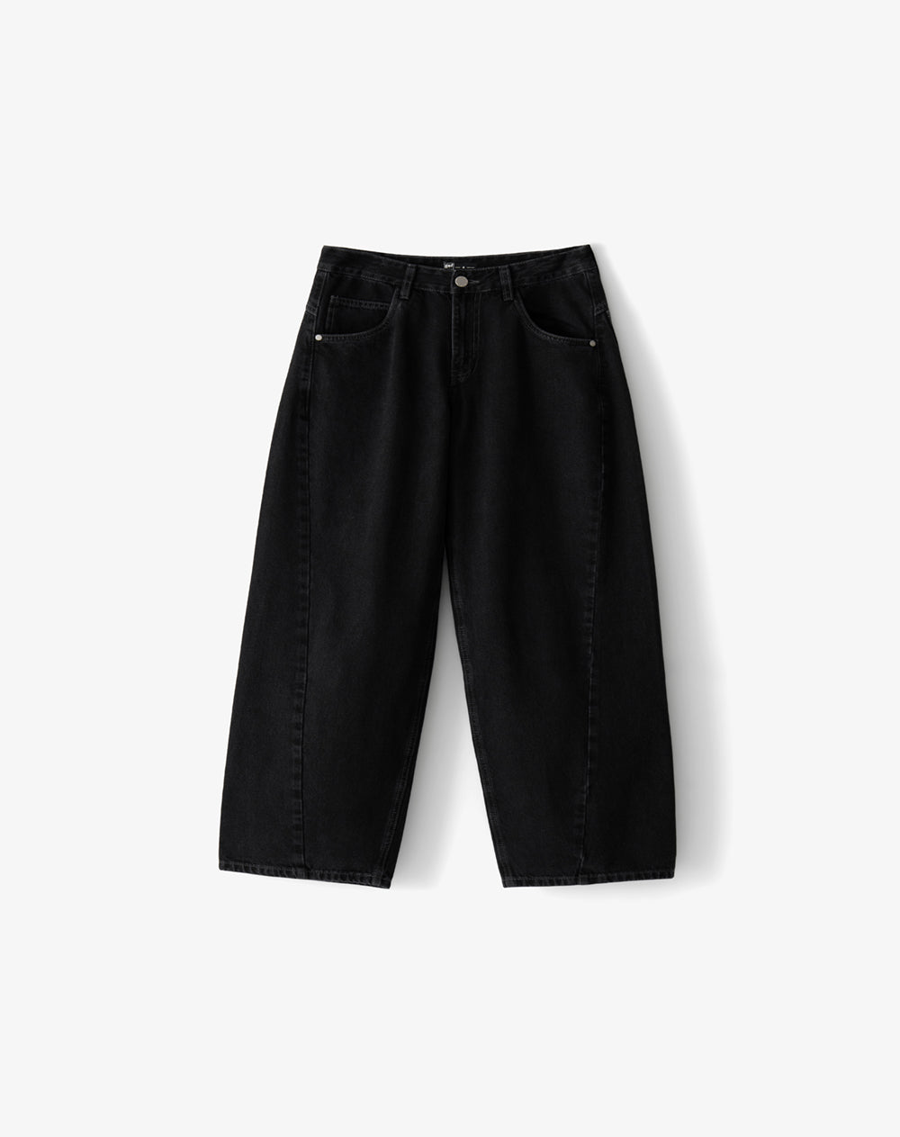 Jean baggy tiro medio negro mujer