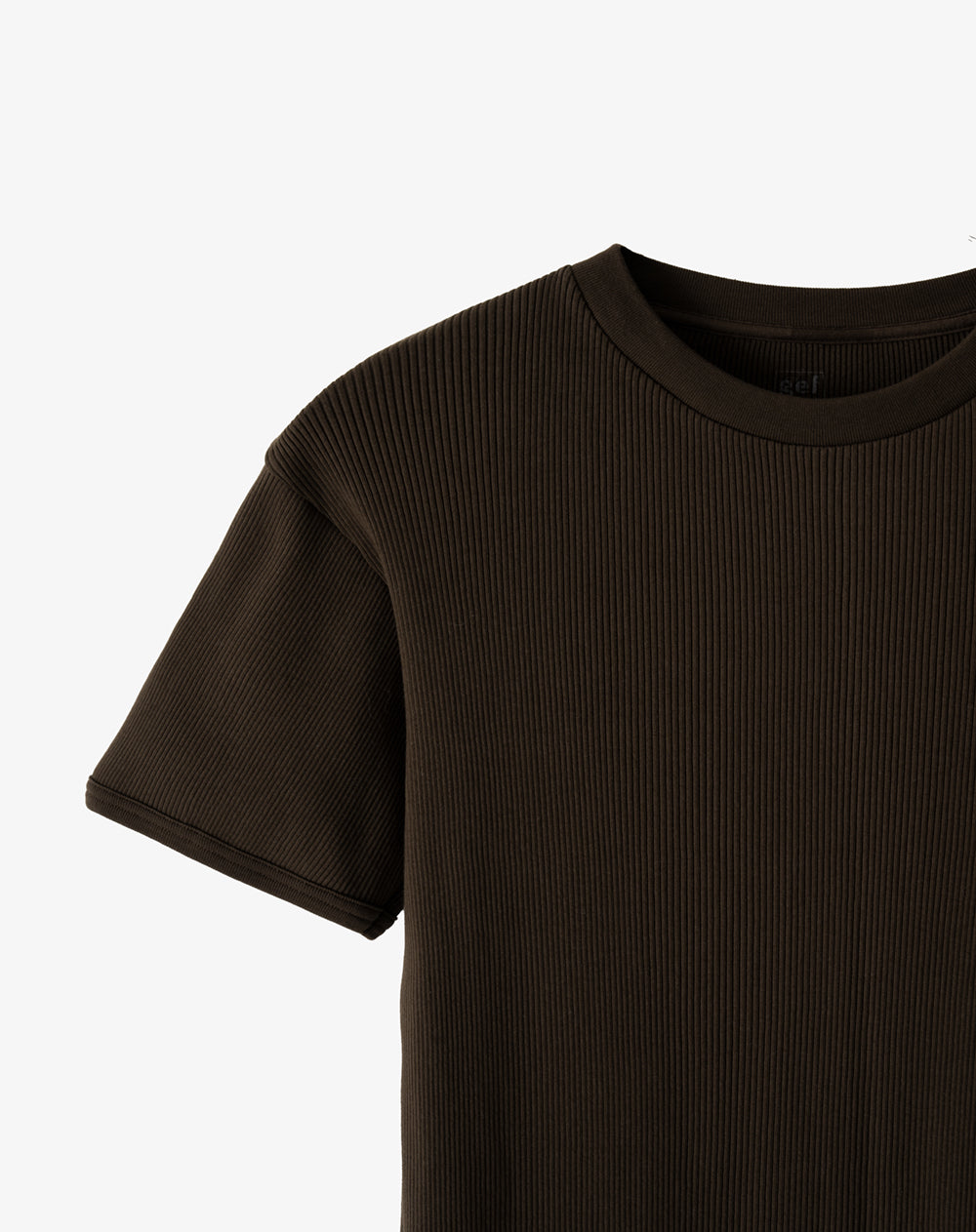 Camiseta slim rib algodón chocolate hombre