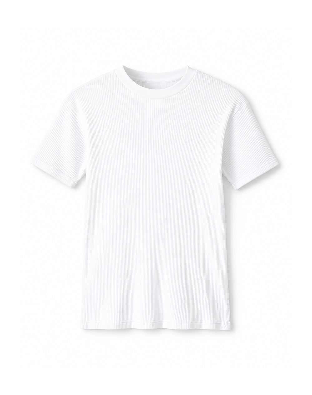 Camiseta slim rib algodón blanca hombre