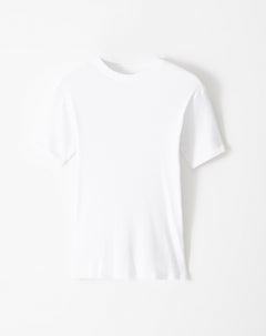 Camiseta slim rib algodón blanca hombre