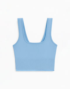 Top deportivo soporte medio seamless azul