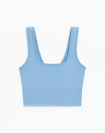 Top deportivo soporte medio seamless azul