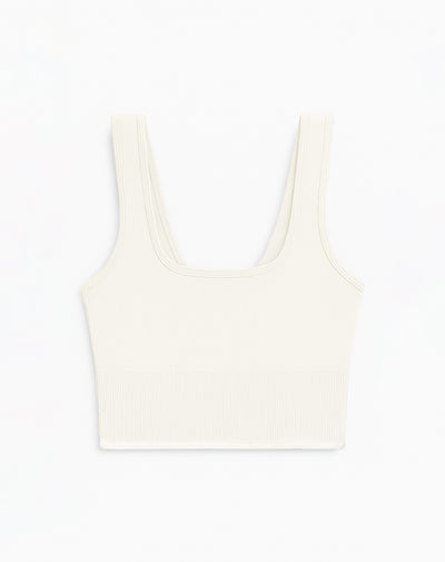 Top deportivo soporte medio seamless blanco