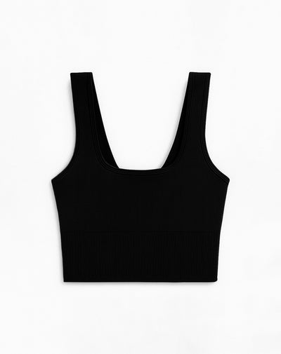 Top deportivo soporte medio seamless multifuncional negro