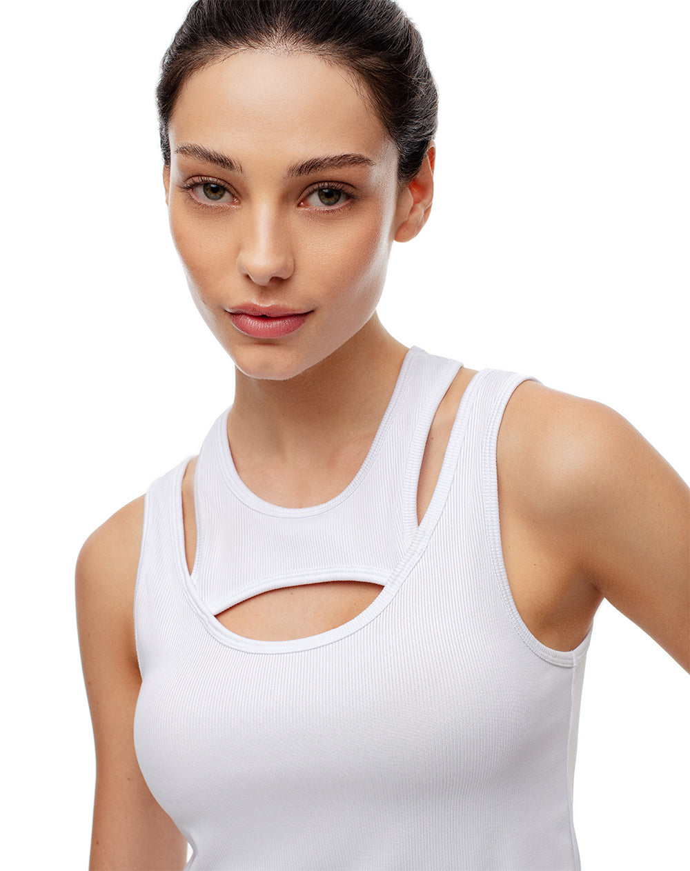 Camiseta esqueleto deportiva secado rápido blanca mujer