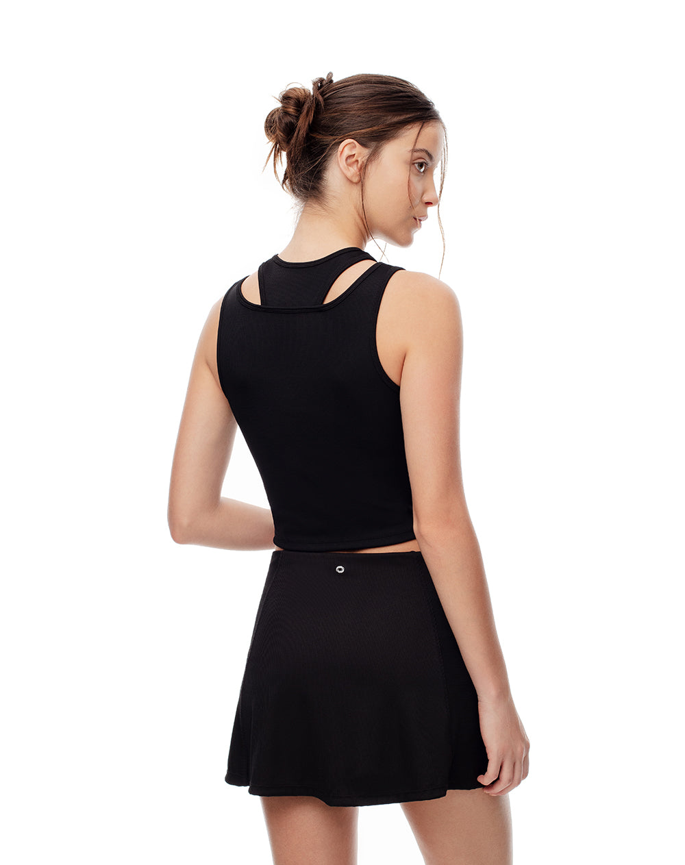 Camiseta esqueleto deportiva secado rápido negra mujer