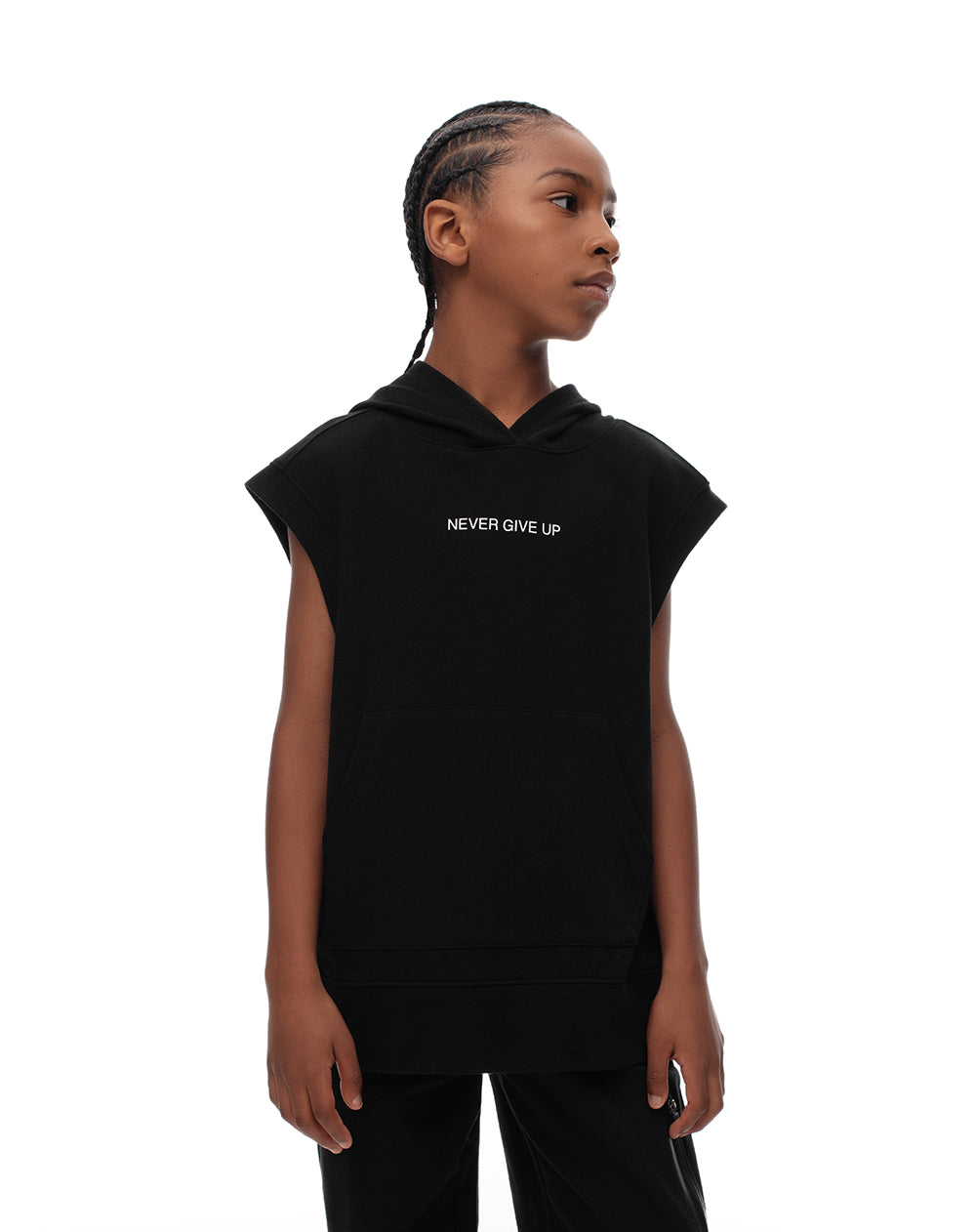 Chaleco regular algodón negro niño