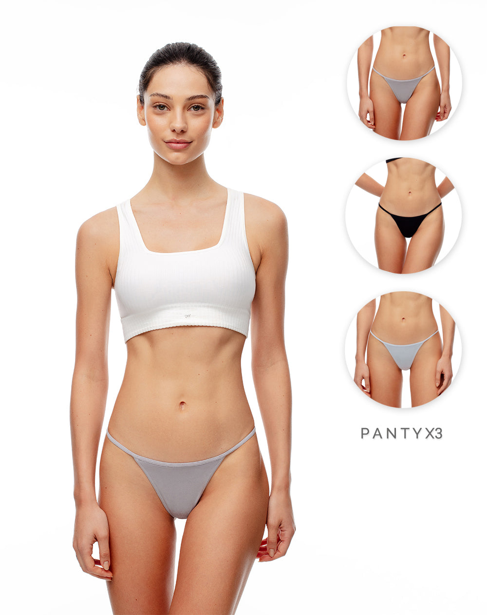 Panty tipo tanga seamless x3unds surtido mujer