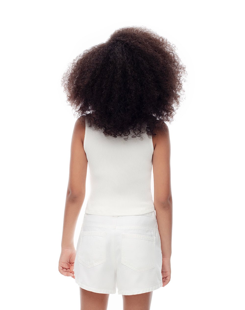 Camiseta esqueleto slim rib blanca niña