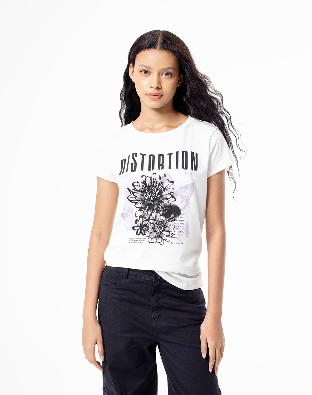 Camiseta regular algodón habana estampada mujer
