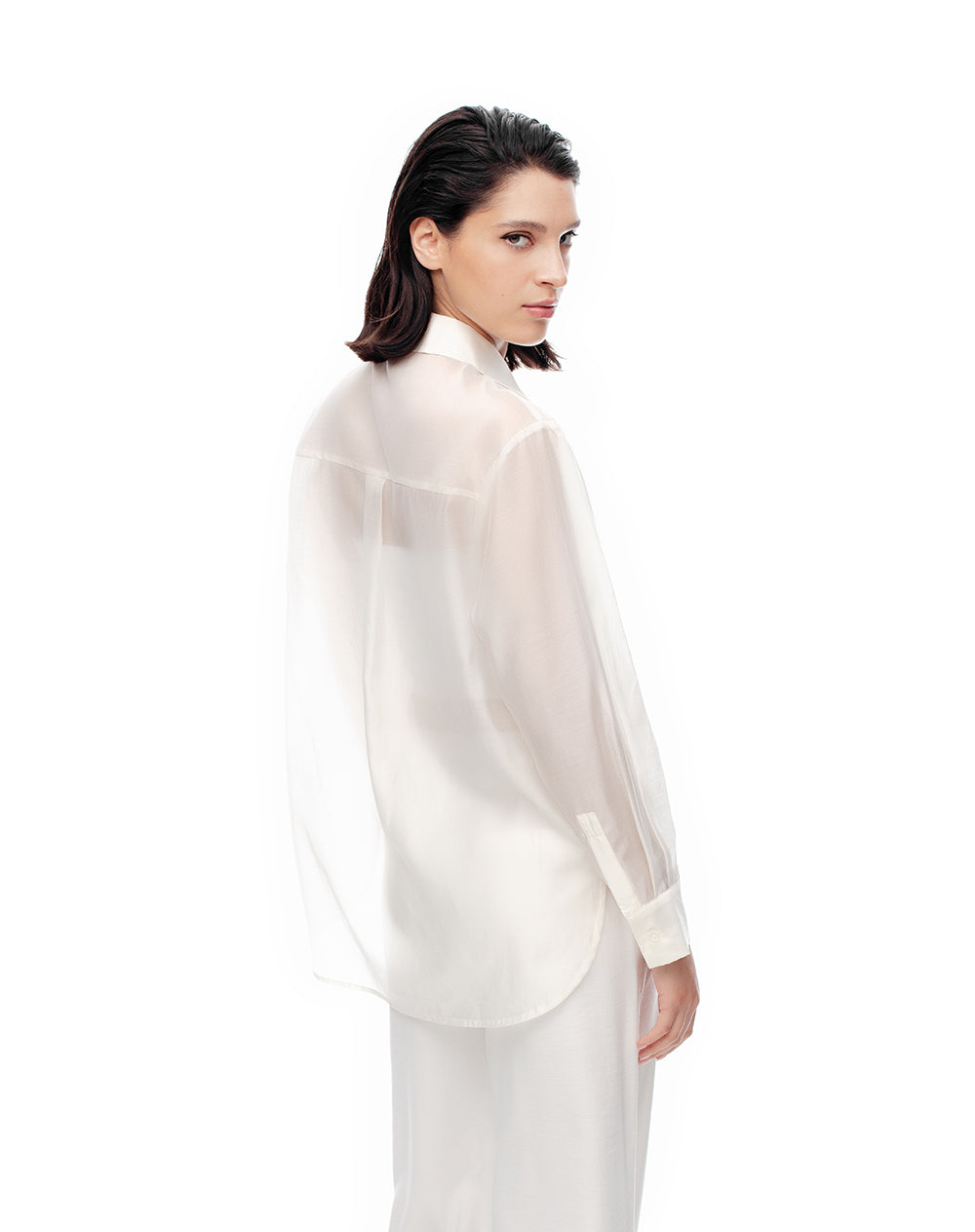 Camisa manga larga oversize transparencia hablano mujer