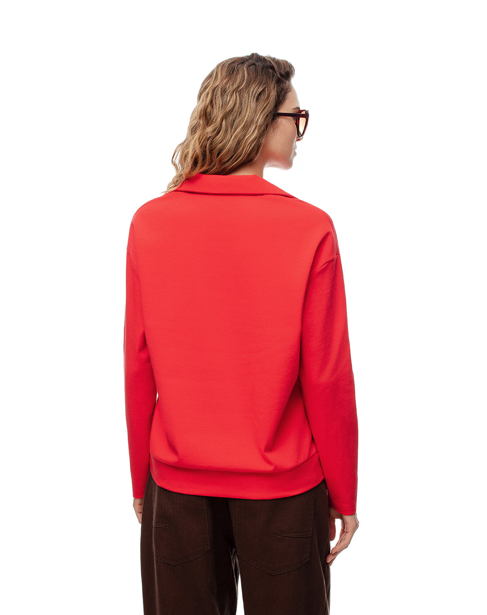 Camibuzo tipo polo oversize rojo mujer