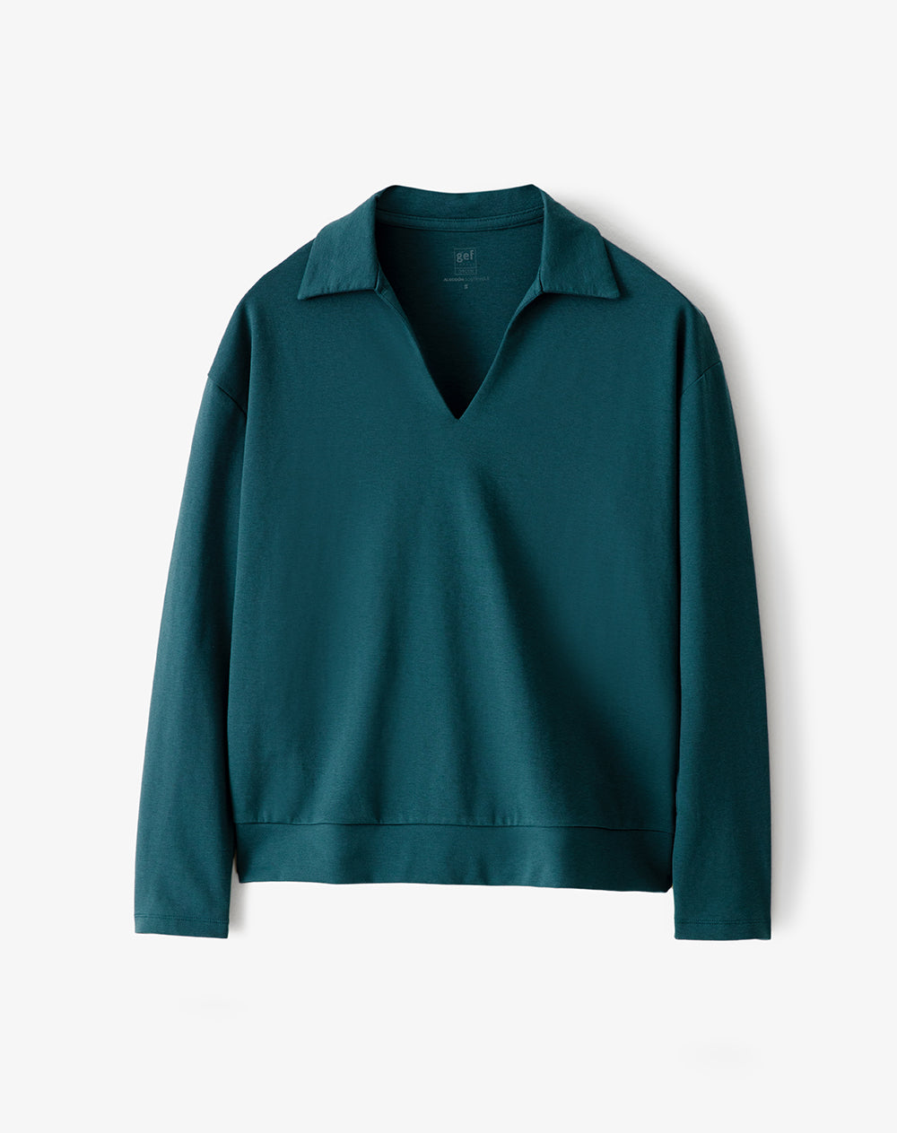 Camibuzo tipo polo oversize verde mujer