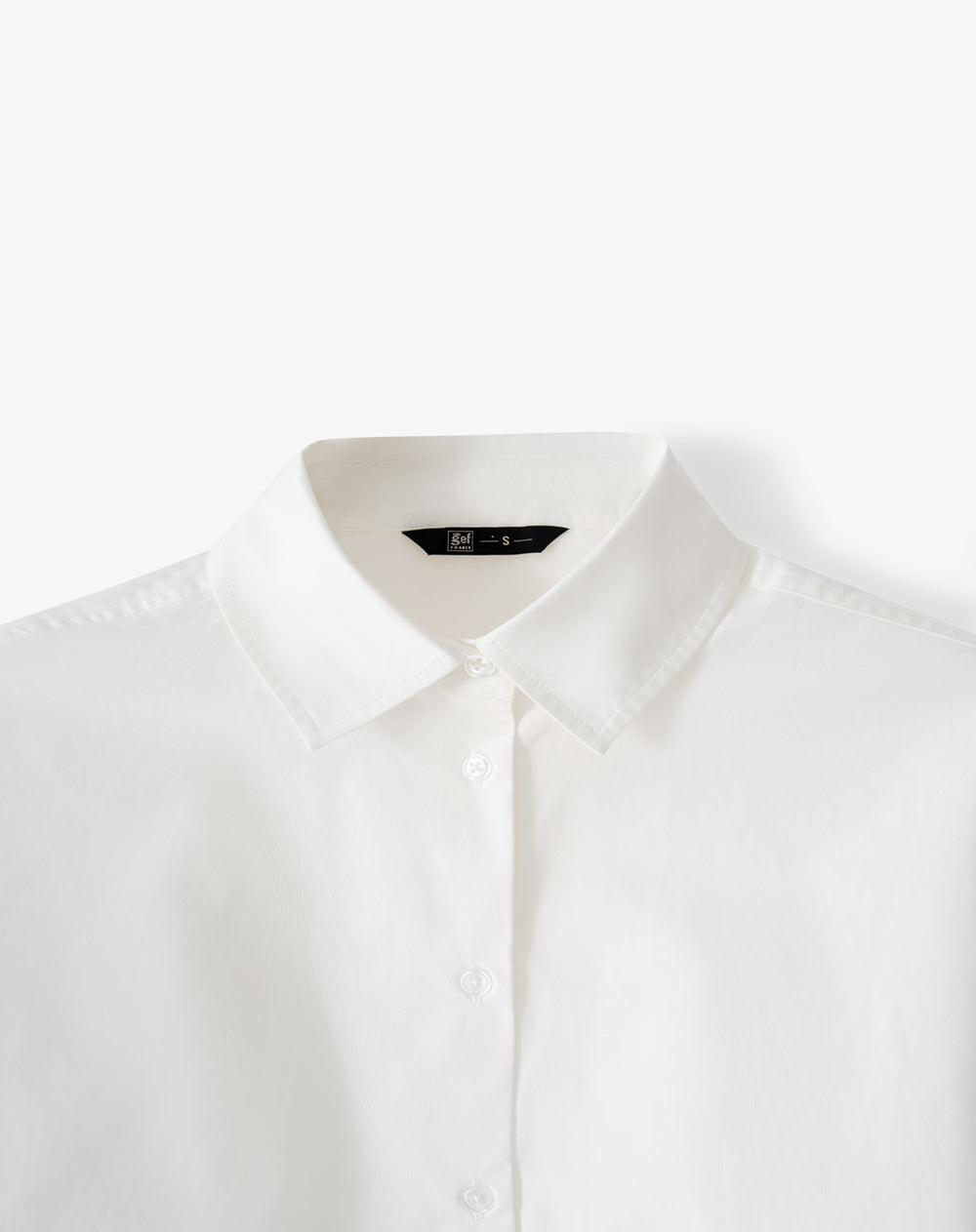 Camisa regular manga larga blanca mujer
