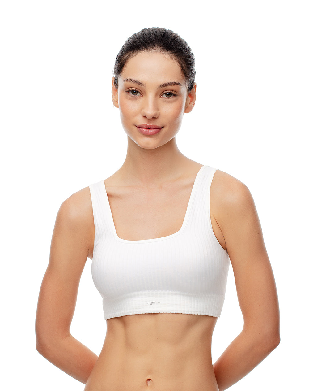 Top soporte medio seamless blanco