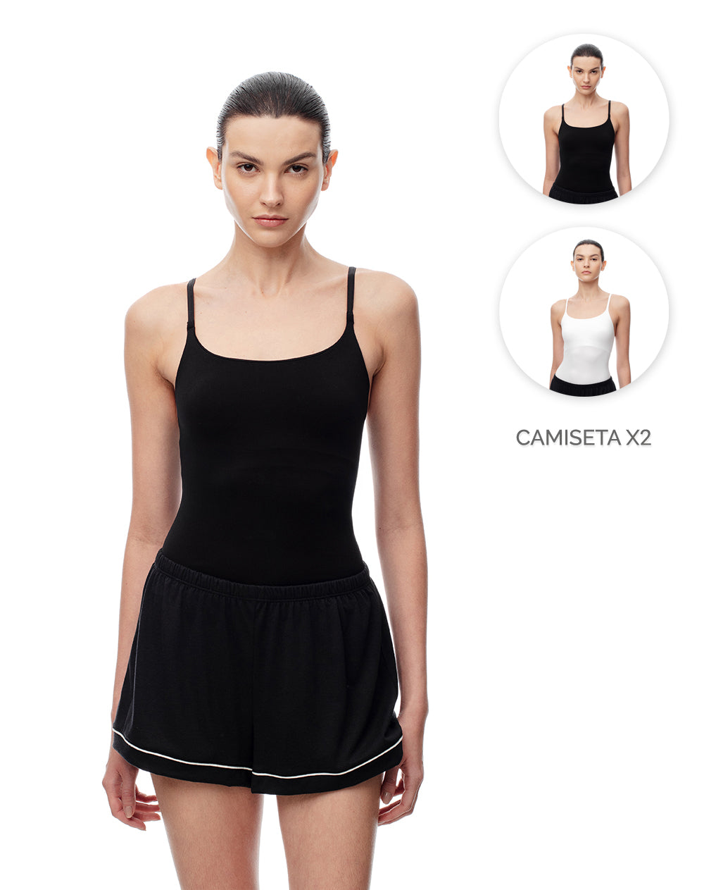 2 camisetas fitted fit tiras surtida