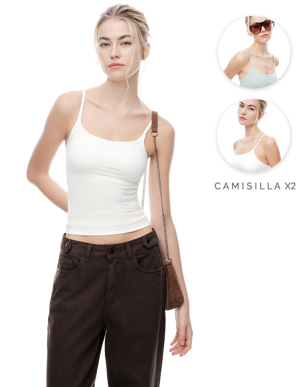 Camisilla slim seamless x2unds surtidas mujer