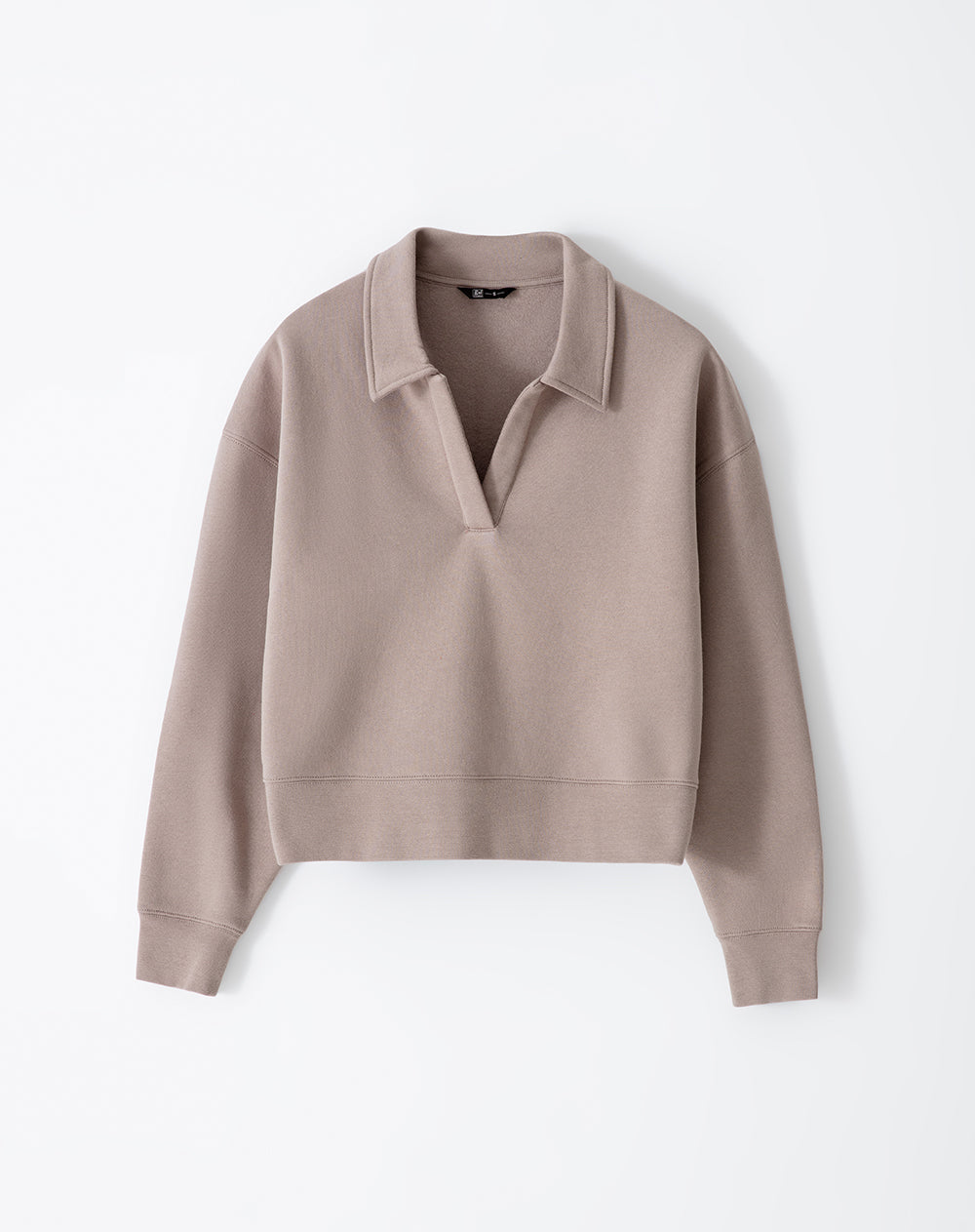 Buzo tipo polo regular taupe mujer
