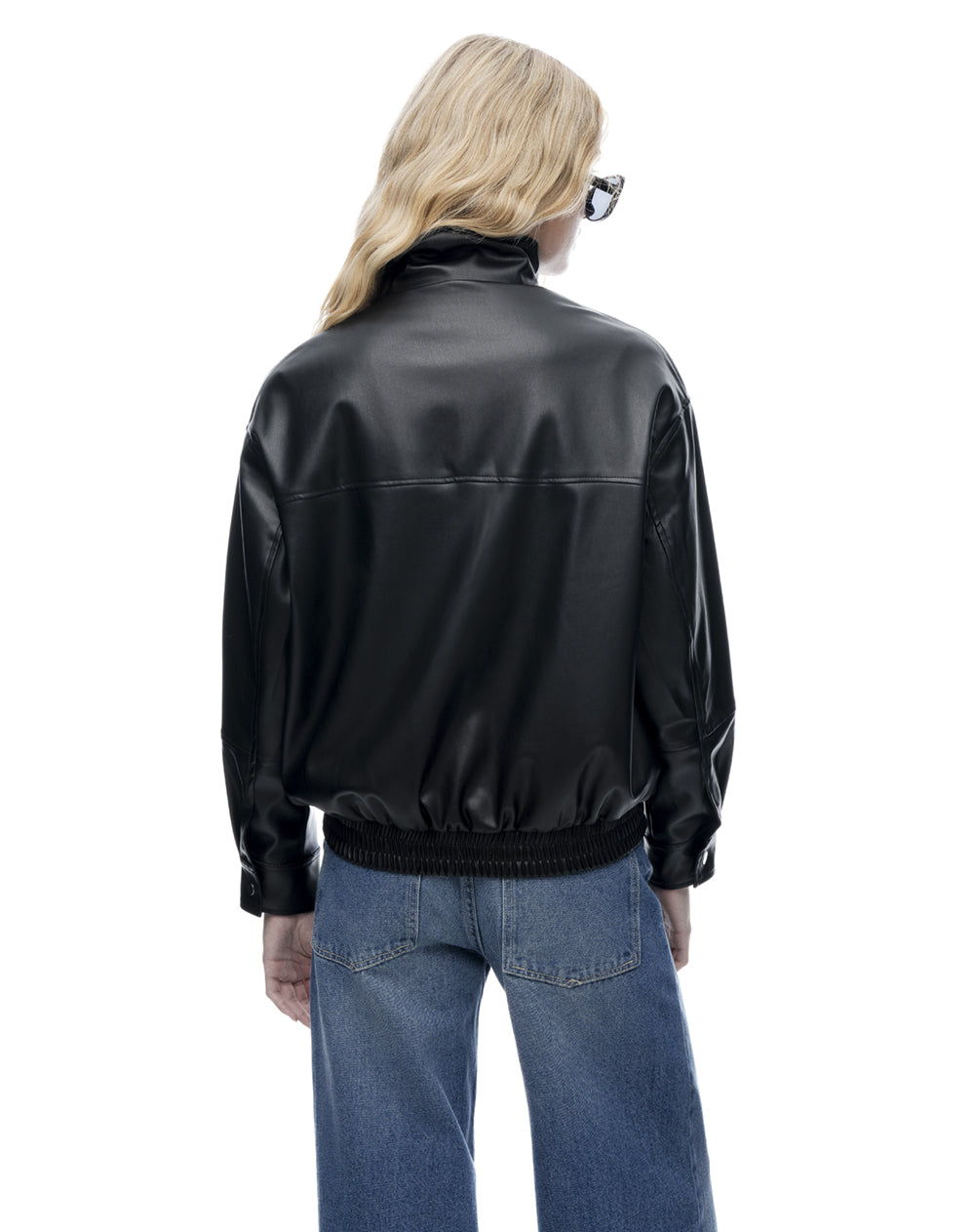 Chaqueta oversize sin capucha negra mujer