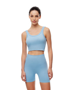 Biker deportivo seamless azul mujer