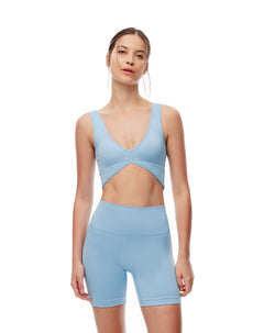 Biker deportivo seamless azul mujer