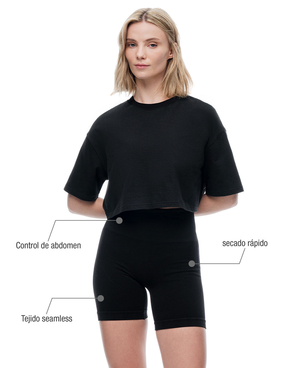Biker deportivo seamless negro mujer