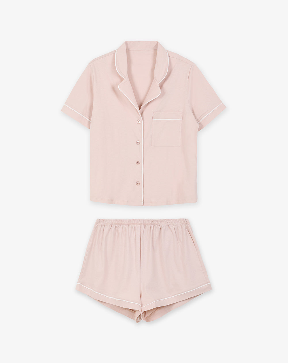 Camisa + short de pijama algodón palo de rosa mujer
