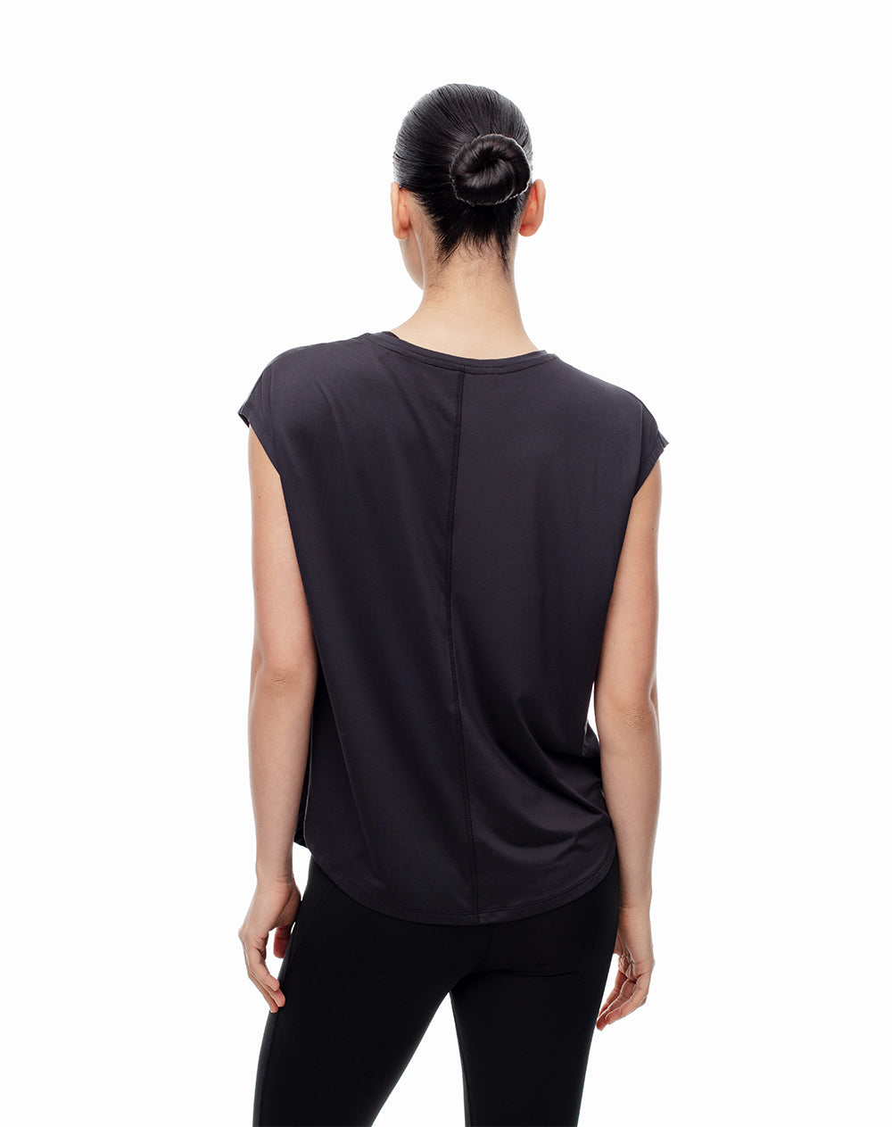 Camiseta deportiva secado rápido negra mujer