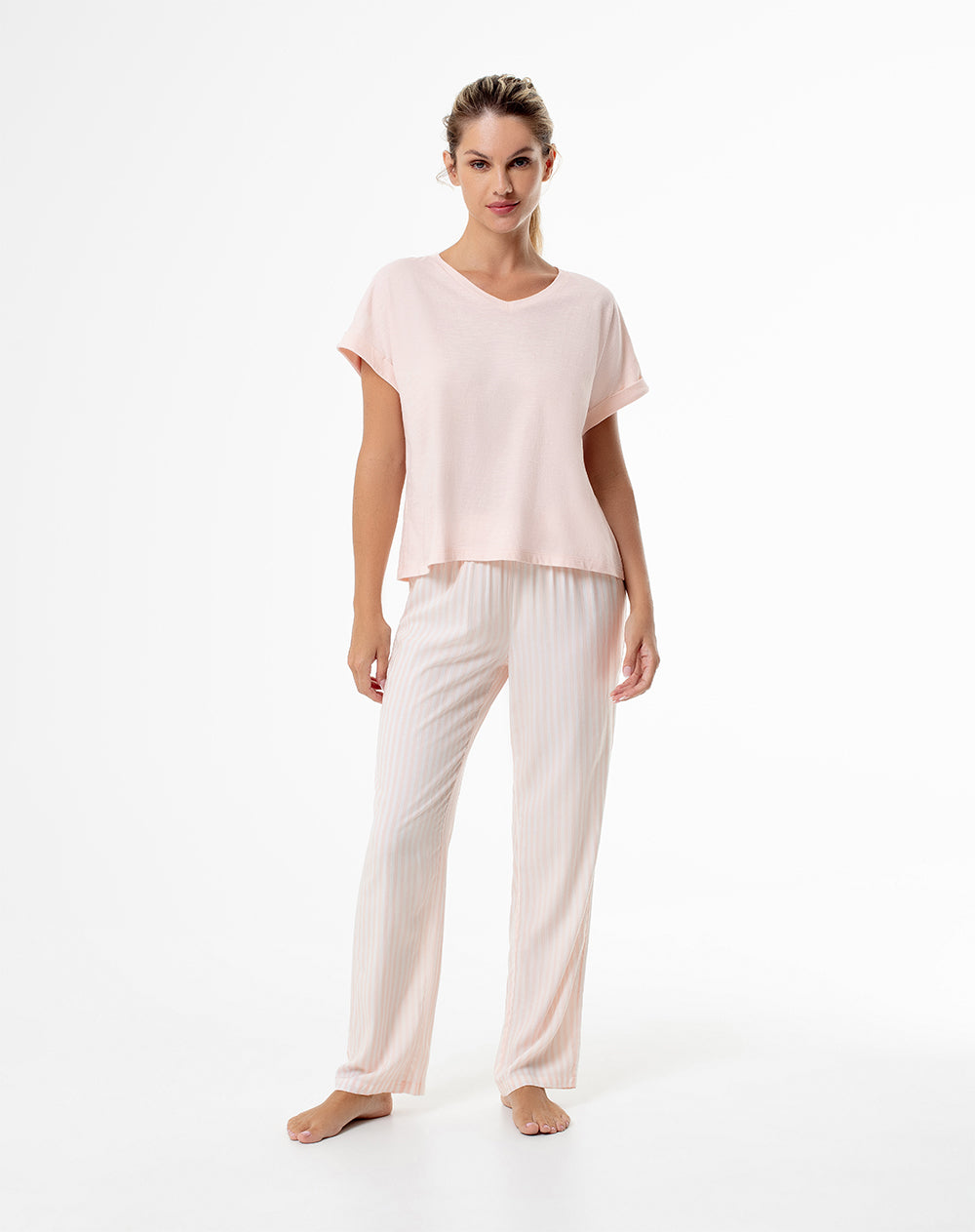 Camiseta regular algodón melón mujer