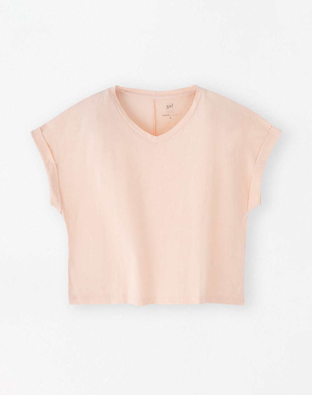 Camiseta regular algodón melón mujer