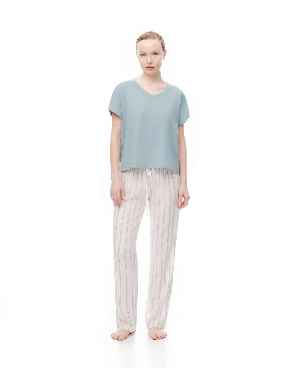 Camiseta regular algodón verde mujer