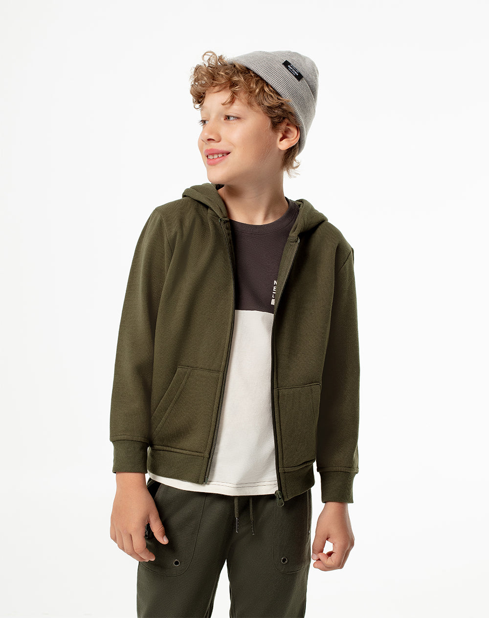 Chaqueta regular verde niño