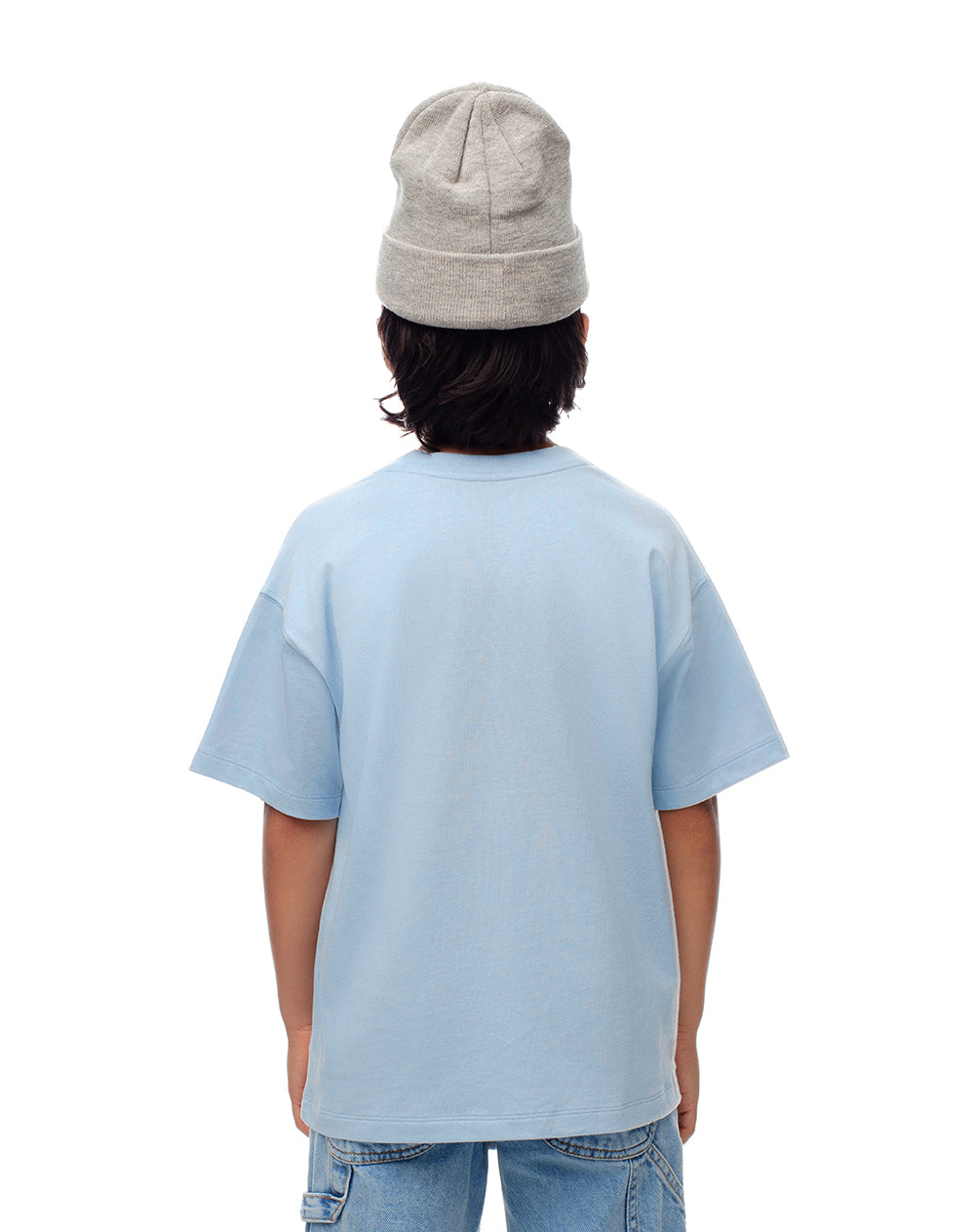 Camiseta oversize algodón azul niño