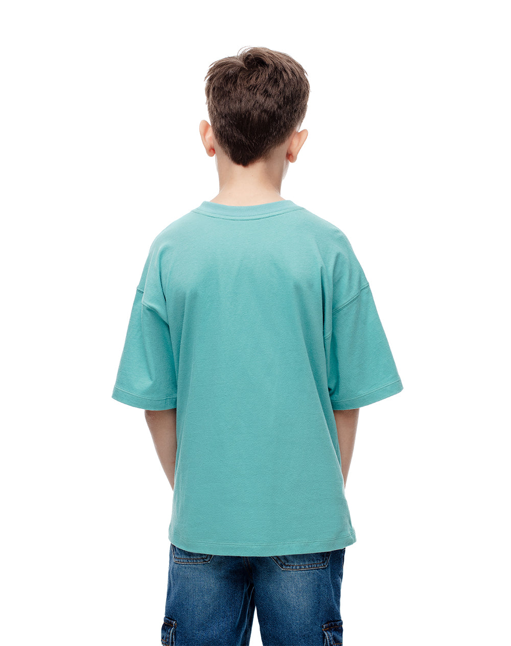 Camiseta oversize algodón azul niño