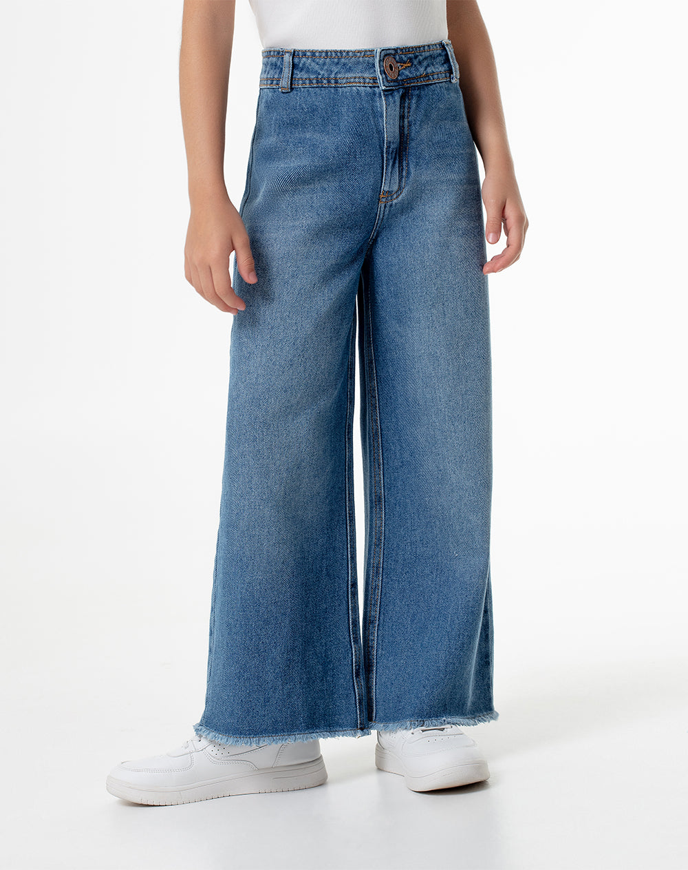Jean Lufas mom fit fit tiro medio indigo
