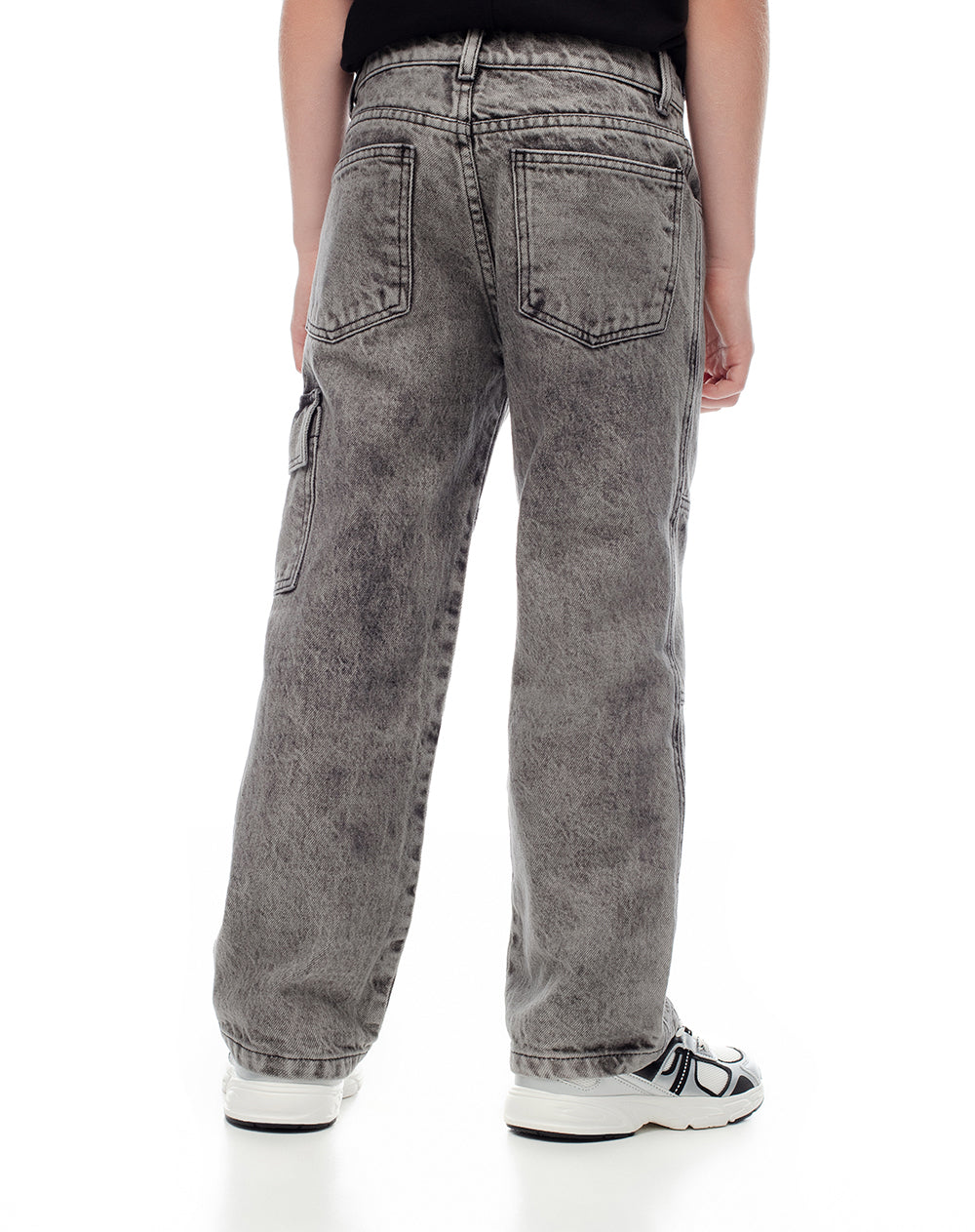 Jean cargo gris niño