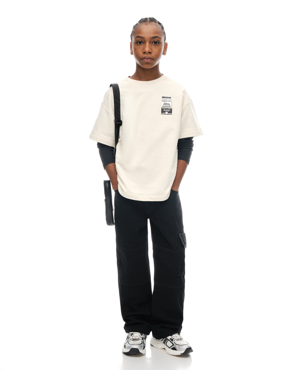 Jean regular tiro medio d im negro niño