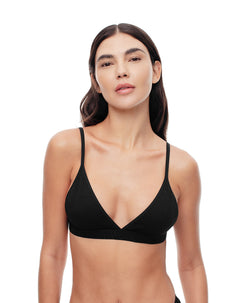 Top soporte medio seamless negro mujer
