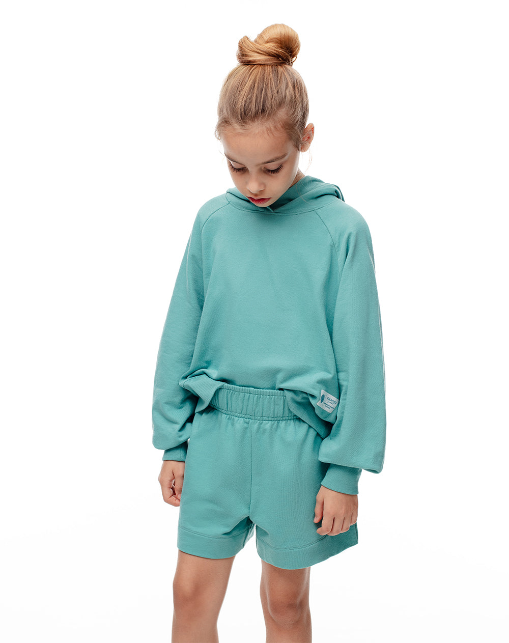 Short algodón aguamarina niña