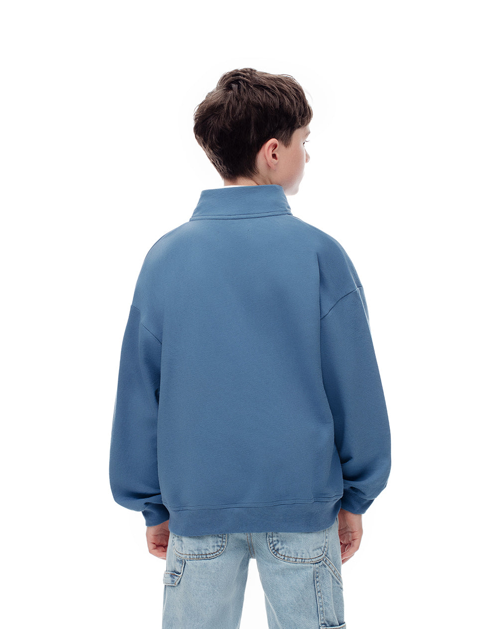 Chaqueta oregular algodón azul niño