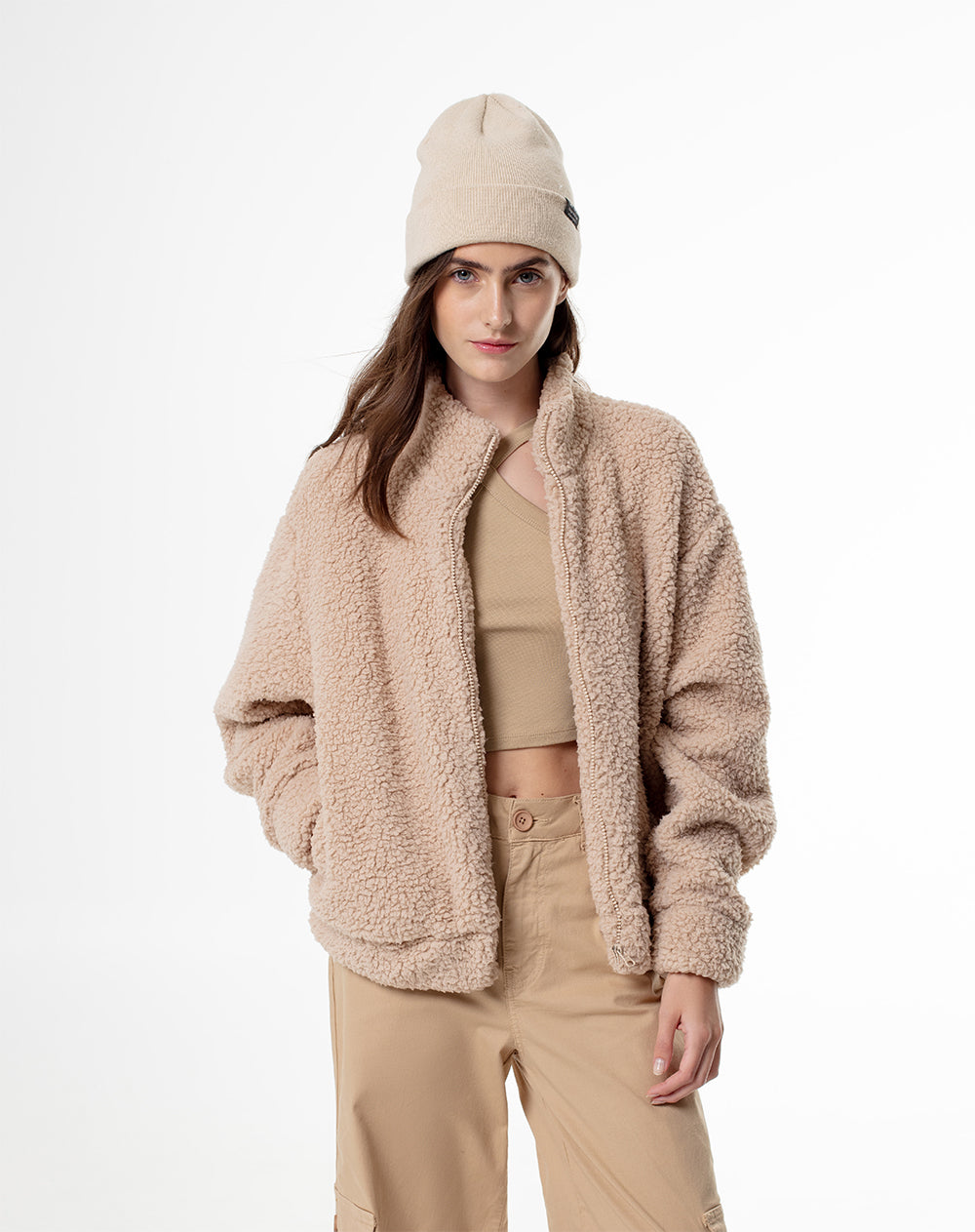 Chaqueta regular fit sin capucha habana Gef Colombia