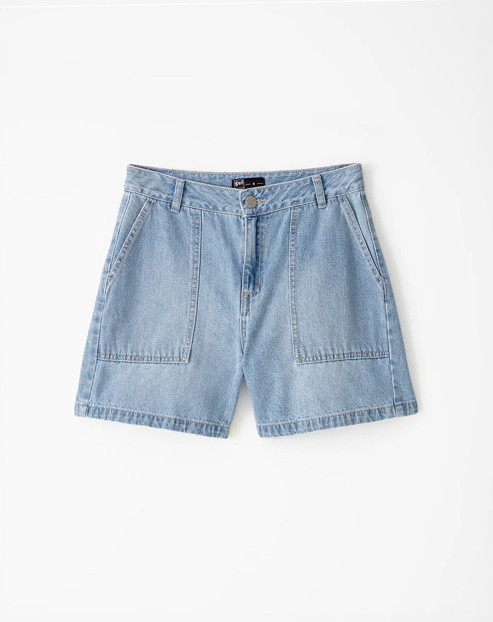 Short tiro alto denim índigo medio mujer