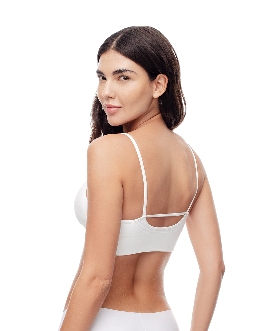 Top soporte medio seamless copas removibles blanco