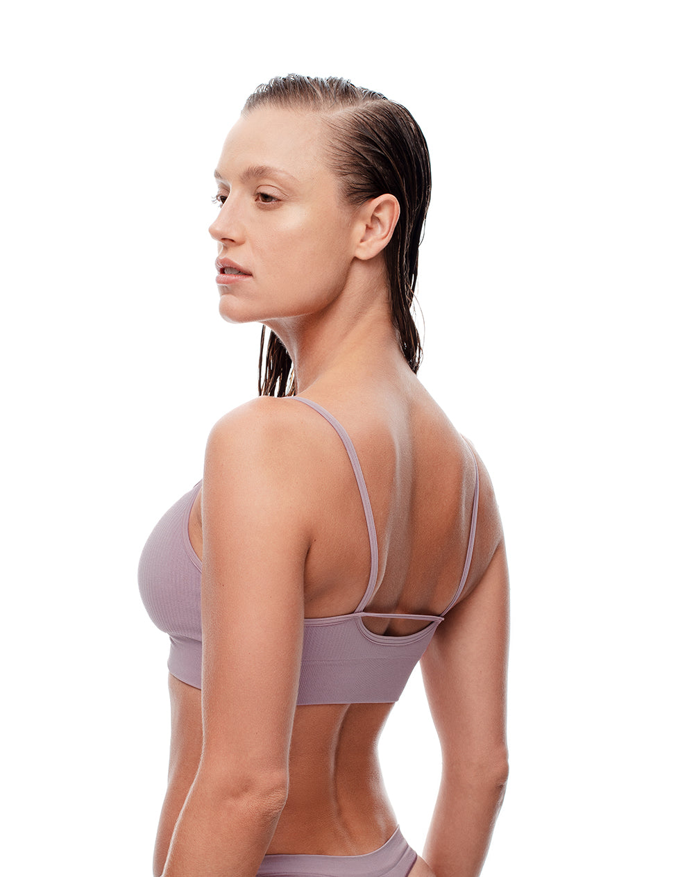 Top soporte medio seamless morado